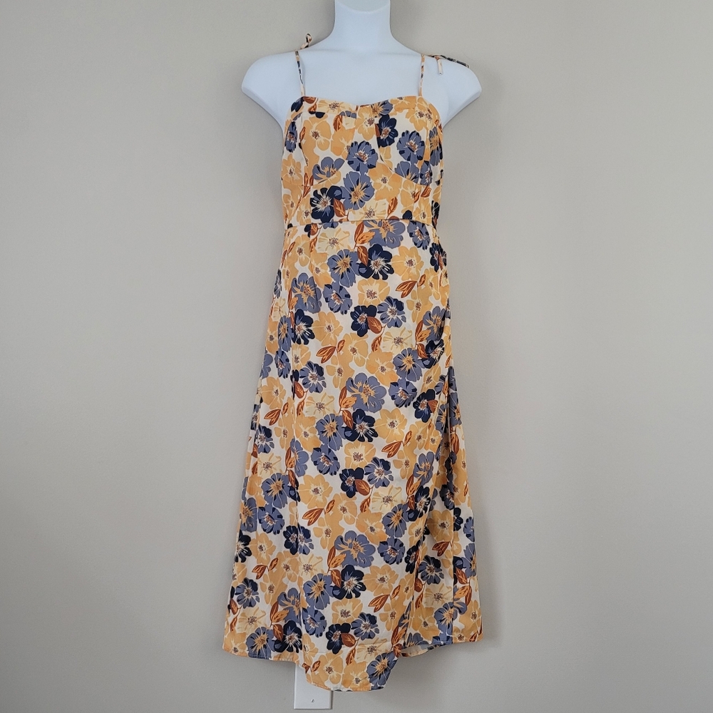 Cider Beige Floral Midi Dress - Picture 2 of 7
